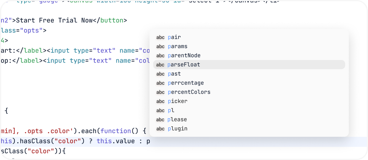 Lightly HTML IDE 代码智能补全